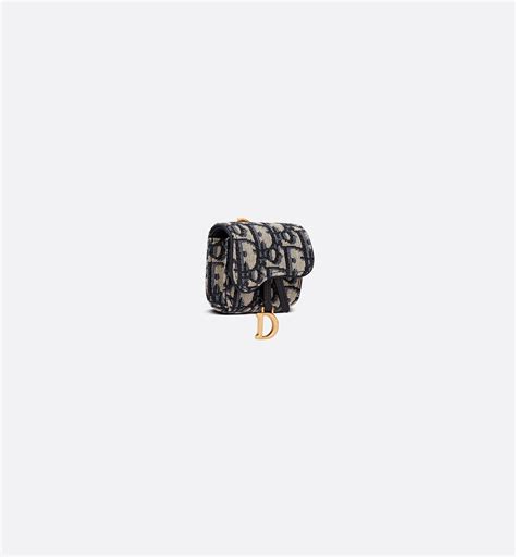 dior saddle case for airpods pro blue oblique jacquard